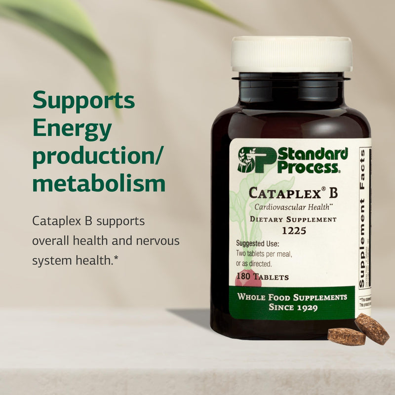 Standard Process Cataplex B, Nervous System & Heart Health, 180 Tablets | Nervous System and Heart Health Supplement, Contains B Vitamins for Energy Support, Supports Energy Metabolism 180 Count (Pack of 1)