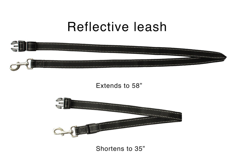 Caldwell's Pet Supply Co. Hands-Free Dog Leash, Adjustable Waist Leash for Dog Walking, Non-Bungee, Hands Free Harness, Durable and Versatile Waist Belt Leashes, Cross Body for Dogs (26" - 47") - BeesActive Australia