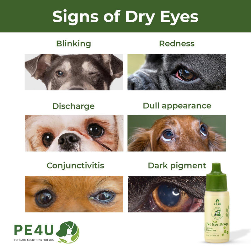 Eye Drops for Dogs & Cats - Veterinary-Recommended Pet Eye Care Solution - Cleanses Dirt, Soothes Redness, Relieves Dryness, Reduces Tear Stains