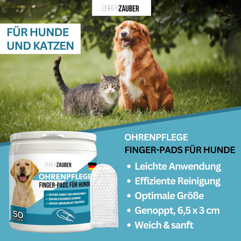 Bettersation Ear Cleaner Ear Care Finger Pads for Dogs & Cats [Pack of 50] - Cares & Protects Reliably - Ear Wipes Ear Cleaner Finger Cots for Ear Infections Ear Care Hygiene for Dogs and Cats - BeesActive Australia