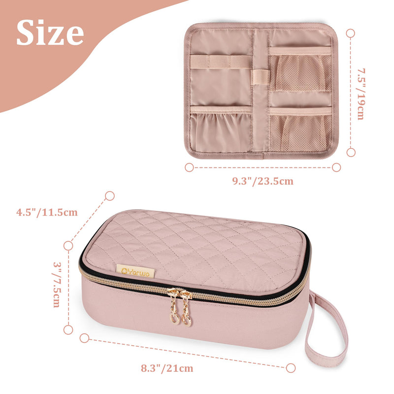 Yarwo Diabetic Travel Case for Blood Glucose Monitor, Test Strips, Syringes Dusty Rose