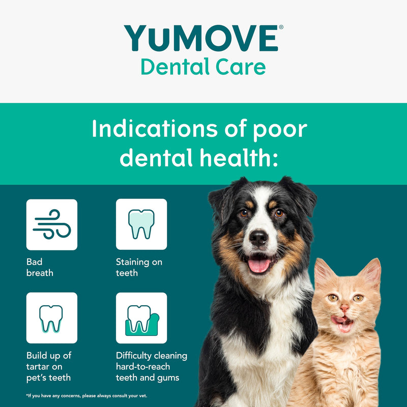 YuMOVE Daily Clean Dental Powder, Dog & Cats Teeth Cleaning Products for Dental Care, Plaque Remover and Prevention, Breath Freshener, All Breeds From 6 Months, 90g