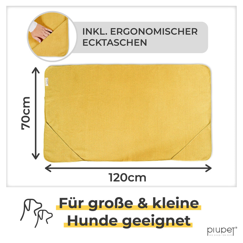 PiuPet® Dog Towel I 120x70cm I Microfiber Towel for Dogs I Towel Dog Extra Absorbent I Dog Towel Large Dogs I Single Towel I Microfiber Towels | Dog accessories (yellow) set of 1 yellow - BeesActive Australia