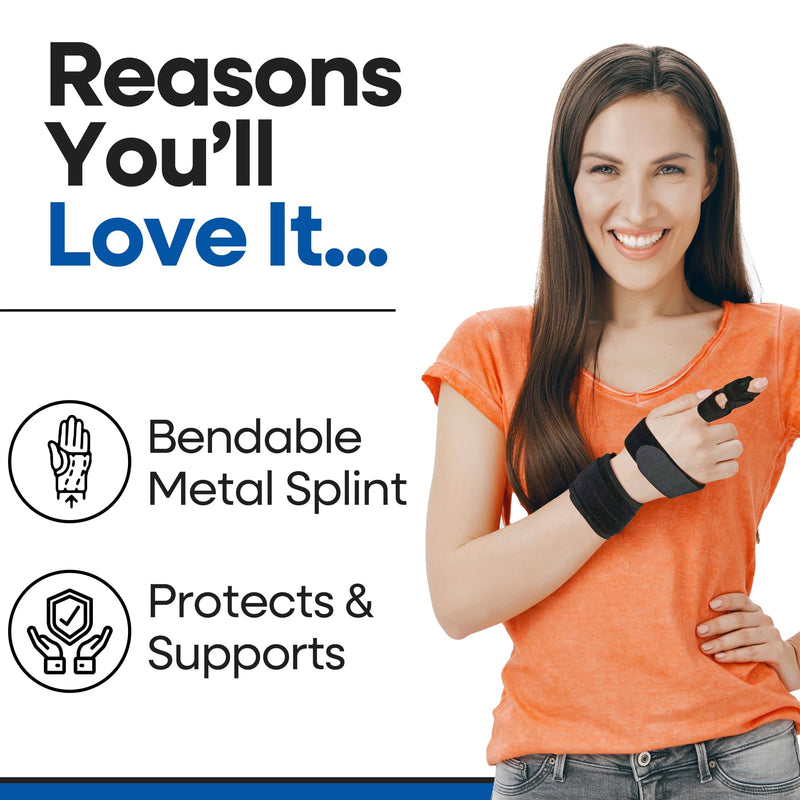Trigger Finger Splint Middle Finger Brace | Middle Finger Splint For Broken or Fractured Middle Finger, Arthritis, Tendonitis, Tenosyvitis | Mallet Trigger Finger Straightener Immobilizer | S/M Small/Medium (Pack of 1)