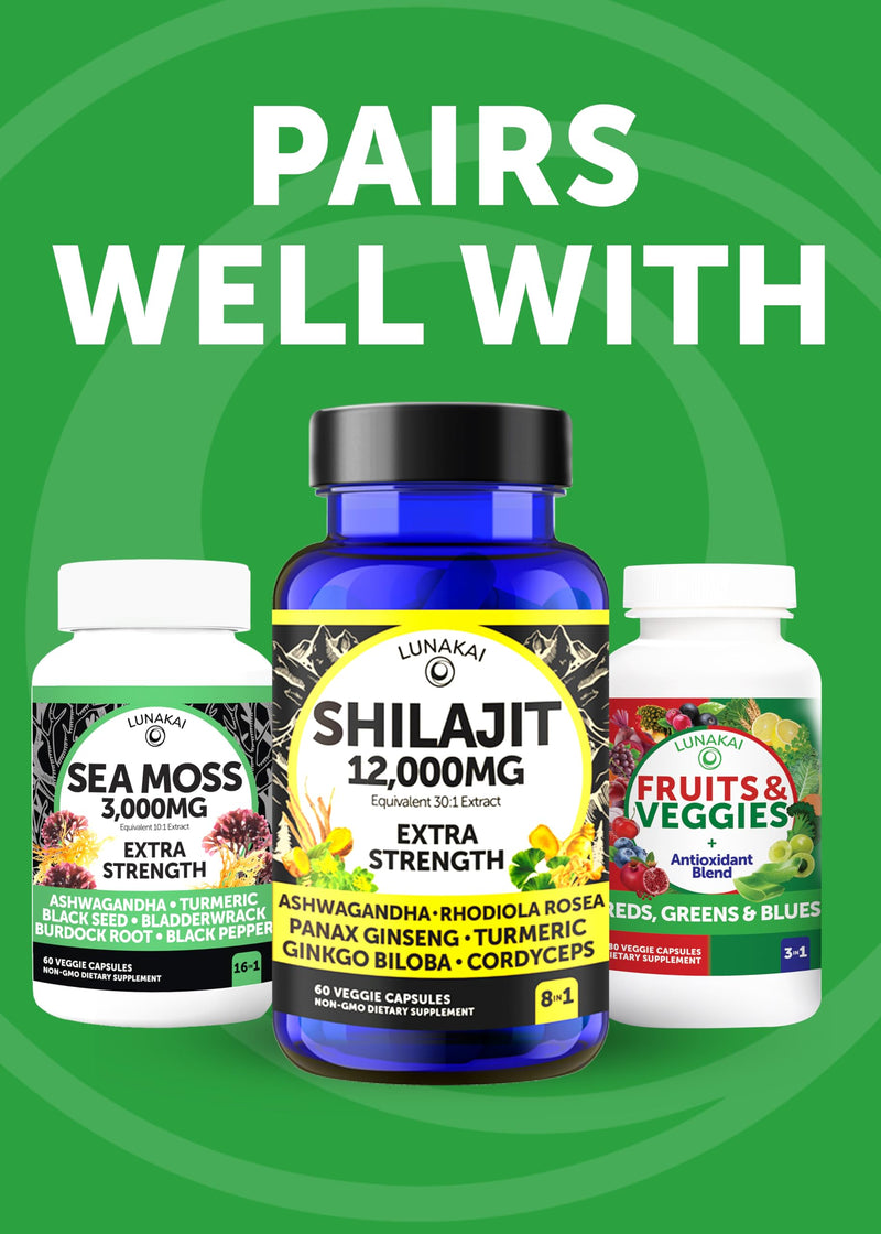 Lunakai USA Made Fruits & Veggies Supplement with 4 Superfood Blends, 180ct | Daily Greens & Reds Capsules with Antioxidants and Plant-Based Nutrients to Support Digestive & Immune Wellness 180 Count (Pack of 1) Superfood Fruits Capsules