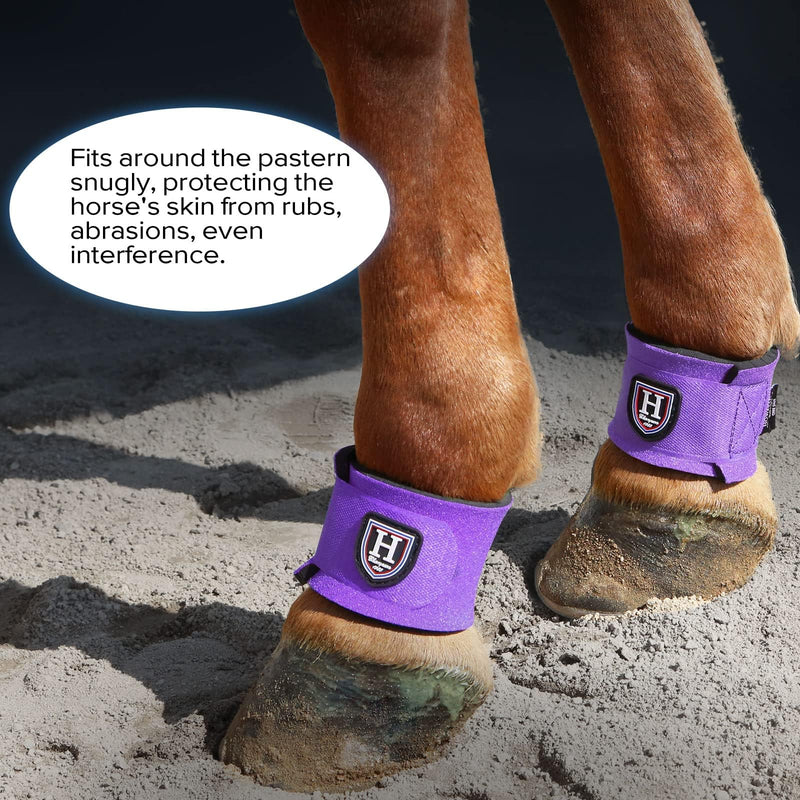 Harrison Howard Durable Shock-Absorbent Breathable Impact Protection Pastern Wraps for Horse Sold in Pairs-Purple Purple - BeesActive Australia