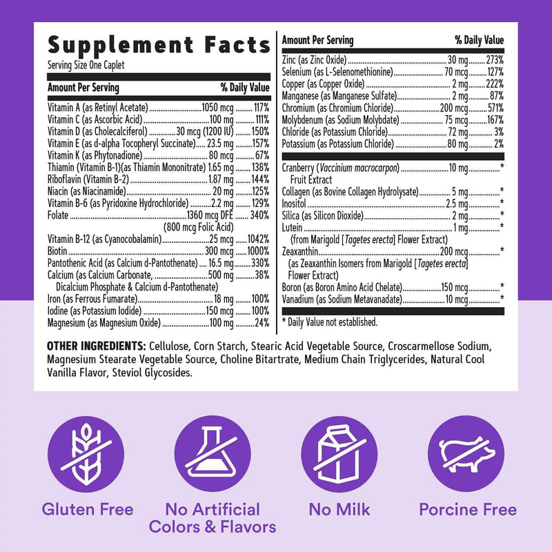 GNC Women's One Daily Multivitamin Essentials, 60 Count, 60 Servings | Nutrient Dense Blend With 19 Vitamins and Minerals Supports Immune Health and Healthy Hair, Skin, and Nails, Gluten-Free New Version