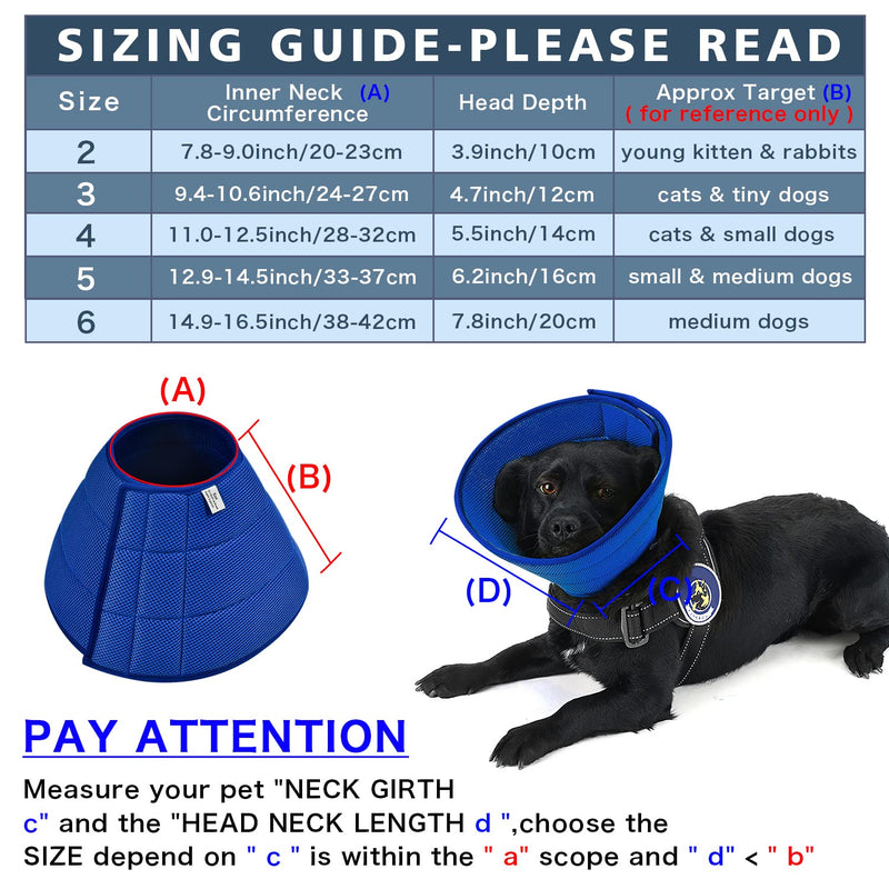newsbirds Neck Collar for Dogs, Lightweight Comfortable Soft Recovery Elizabethan Collar for Pets, Adjustable Protective Collar for Dogs and Cats, Blue 5 Size 5 for Medium Dogs Blue - BeesActive Australia