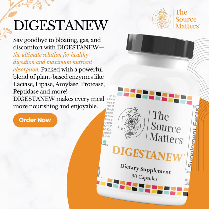 DIGESTANEW Digestive Enzyme Supplement | Broad-Spectrum Enzymes, Gentian Root, Artichoke Extract for Gut Health, Nutrient Absorption & Bloating Relief (60 Count)