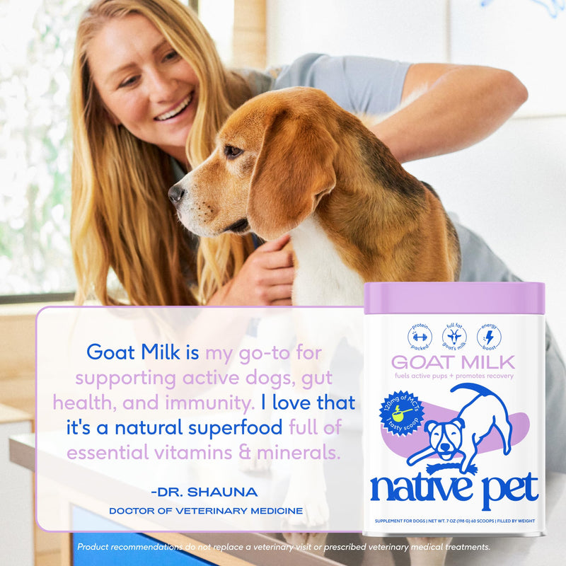 Native Pet Goat Milk Powder for Dogs (120 Scoops) & Omega 3 Fish Oil (8 Oz.) - Organic Goat Milk Great Dog Food Additive for a Healthy Digestive System & Omega 3 Fish Oil