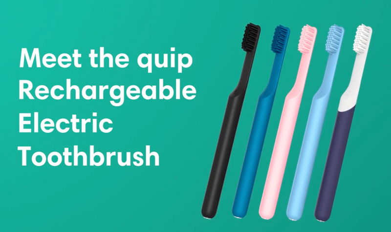 Quip Rechargeable Smart Sonic Toothbrush for Adults - Timed Electric Toothbrush with Bluetooth & Rewards App - Replaceable Brush Head, Soft Bristles, Metal Handle - Travel Toothbrush - All-Pink Pink
