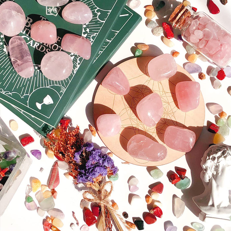 Rose Quartz Tumbled Polished Natural Healing Crystals Stones Bulk Rocks Stones Crystal for Energy Reiki Tumbling Cabbing Balancing Decoration Gemstones Crystal Healing Meditation Therapy Gift 100g Rose Quartz