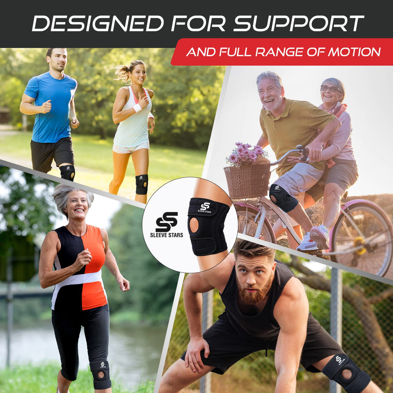 Sleeve Stars Knee Brace & Knee Support for Men & Women, Knee Braces for Knee Pain, Knee Protection Wrap for Working Out S/M/L: 12"-21"