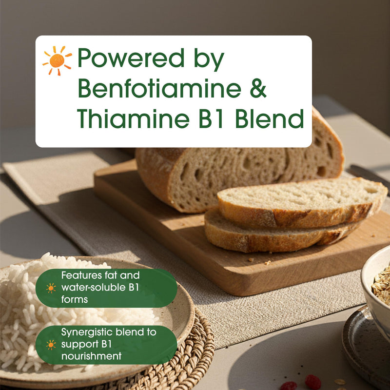 NatureBell Benfotiamine with Thiamine - 240 Vegetarian Capsules - 300mg Benfotiamine & 100mg Thiamine - for Heart Health, Energy Production & Nervous System Support* - Vitamin B1 Complex
