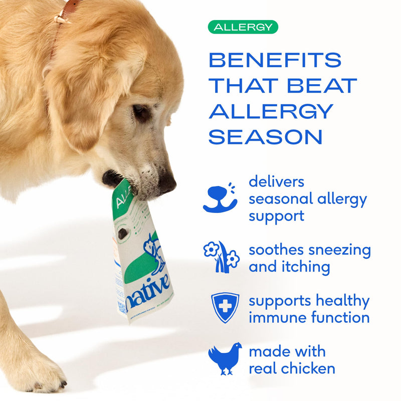 Native Pet Allergy Chews for Dogs (60 Air-Dried Chews) & Daily Dog Vitamins & Supplements (60 Scoops) - Itching Relief for Dogs & 11-in-1 Multivitamin with 21 Supplements & Vitamins