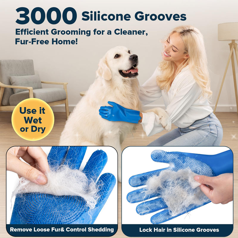 6PCS Pet Grooming Kit | Dog Washing Gloves | Dog Bath Brush | Dog Toothbrush Finger | Dog Bath Gloves | Dog Shampoo Brush | Pet Grooming Gloves | Cat Bathing Supplies | Dog Bath Supplies - BeesActive Australia