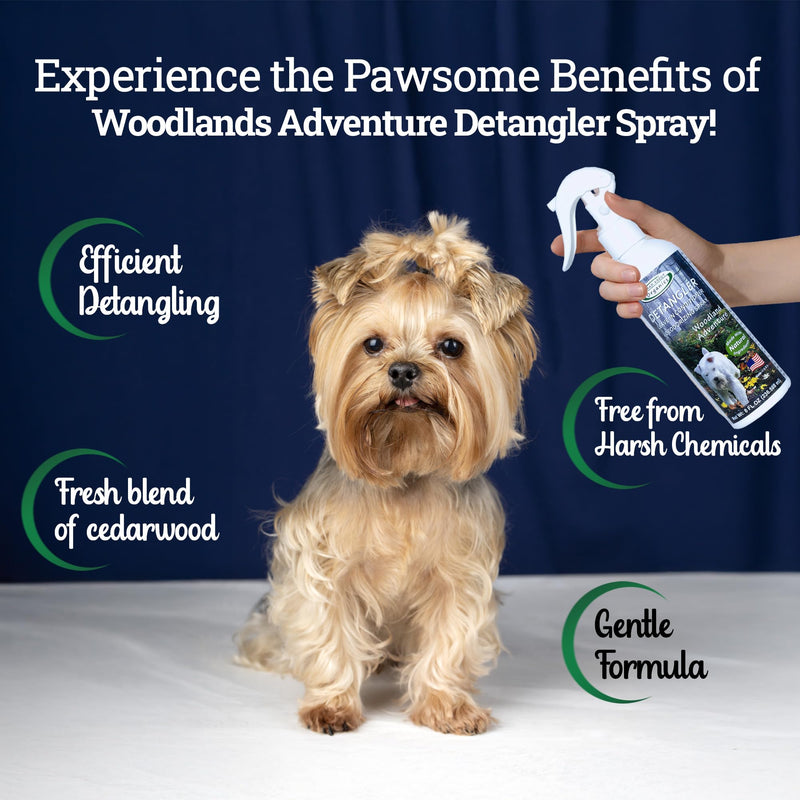 Detangler Spray - Woodland Adventure - Deodorizing Spray for Dogs and Horses, Leave-in Conditioner, Gently Releases Tangles, Softens Coats, Freshens Scent | Made in The USA | 8 oz - BeesActive Australia