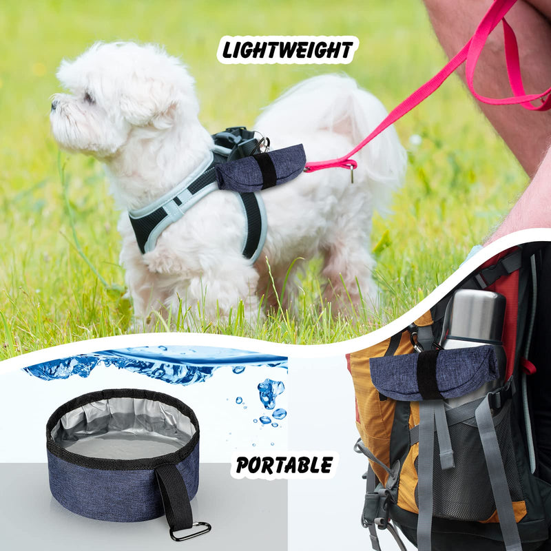2 Pack Portable Dog Bowls Foldable Travel Dog Dish Portable Dog Water Bowl Water and Food Bowls Pet Hiking Accessories for Small and Large Dogs (Dark Blue, 40 oz) Dark Blue - BeesActive Australia