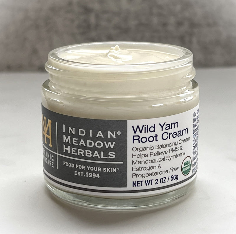 Indian Meadow Herbals Wild Yam Root Cream (2oz) - USDA Certified Organic Balancing Cream for PMS & Menopause Relief - Estrogen & Progesterone-Free. Handmade By US. Woman-owned & Operated Since 1994. 2 Ounce (Pack of 1) - BeesActive Australia