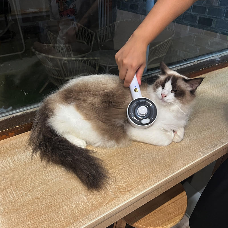 Donut 2-Gear Pet Steam Slicker Brush With UV, 4-in-1 Detangler Spray Dematting Brush For Shedding, Hair Remover With Release Button. For Indoor Long Or Short Hair Dogs, Cats, Rabbits. (White) Pink - BeesActive Australia