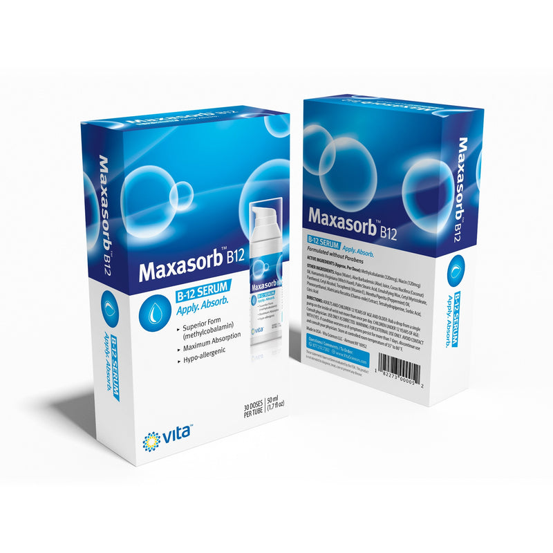 Vita Sciences Methylcobalamin Maxasorb Vitamin B12 Cream - 1.7 Oz | Fast-Absorbing Topical Cream Delivers 1,000 mcg Bioactive Methylcobalamin B12, Supports Healthy Skin Paraben-Free Metabolism 1.7 Fl Oz (Pack of 1)
