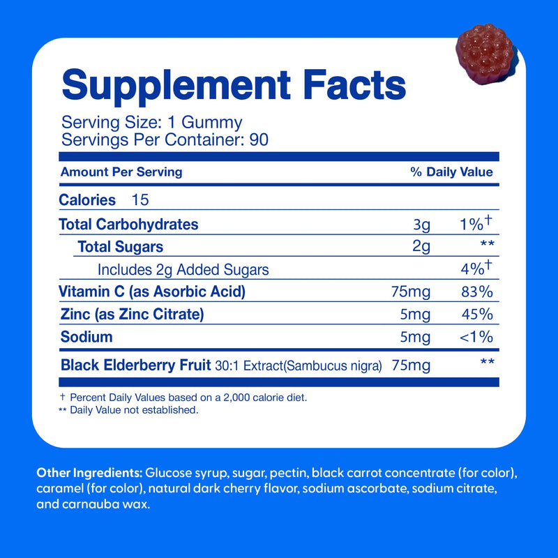 Feel Great Kids Elderberry Gummies, Vitamin C & Zinc, Immune, 90ct, 2 Pack | Triple Immune Support Formula, Vitamin C & Zinc, Vegan Elderberry Gummy for Winter Wellness 90 Count - 2 Pack