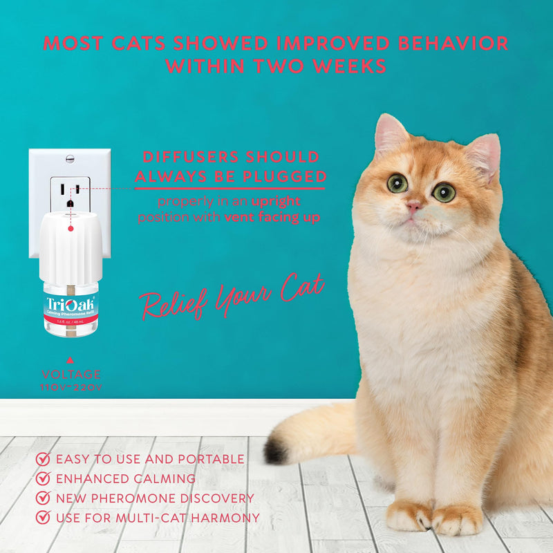 Cat Calming Pheromone Diffuser Plug-in – Feline Pheromones for Home Comfort, Helps Reduce Spraying, Scratching, Fighting & Excessive Meowing (Mint) Mint