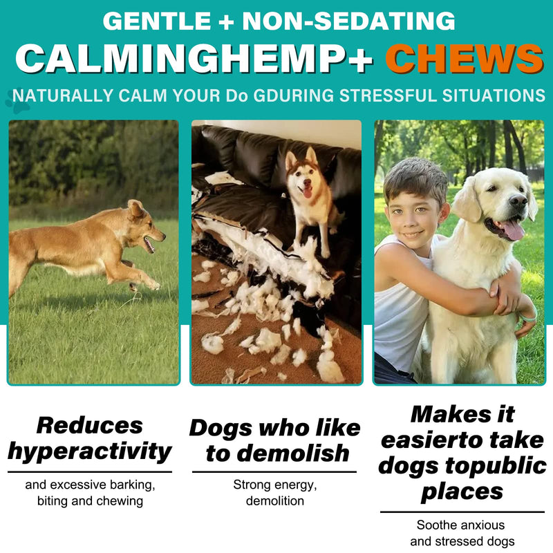 HUALIJIA Calming Treats For Dogs, 150 Count Hemp Calming Chews for Dogs - Reduce Stress Relief, Separation, Barking, Fireworks, Thunderstorms - 100% Natural Ingredients Dogs Calming Treats (Chicken) Chicken