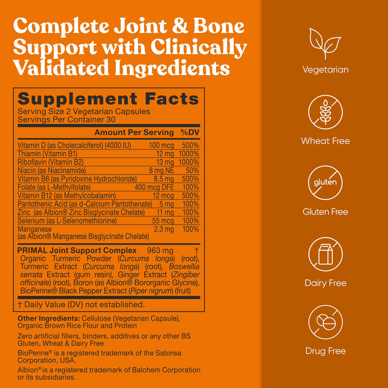 Eu Natural Joint Support Supplement for Women & Men, 60 Veg Capsules | Advanced support for whole-body mobility, flexibility & joint comfort with Turmeric, Boswellia, Ginger & Boron