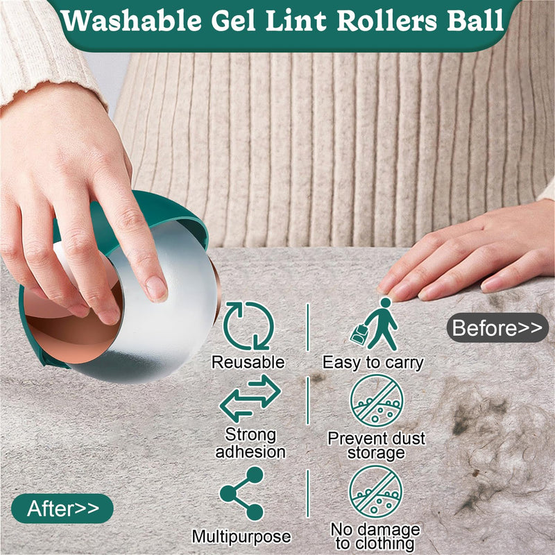 Lint roller, reusable clean ball for the bag, washable lint roller, hair remover ball, sticky roller ball, lint remover for animal hair, lint (green). - BeesActive Australia
