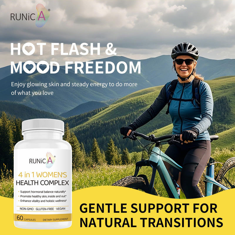 4-in-1 Women‚Äôs Hormonal Balance Complex Supplement | Rosehip, Pueraria & Evening Primrose with Soy Isoflavones | Menstrual Cycle, Menopause, Energy Level & Healthy Skin Support 30-Day Essentials Pack