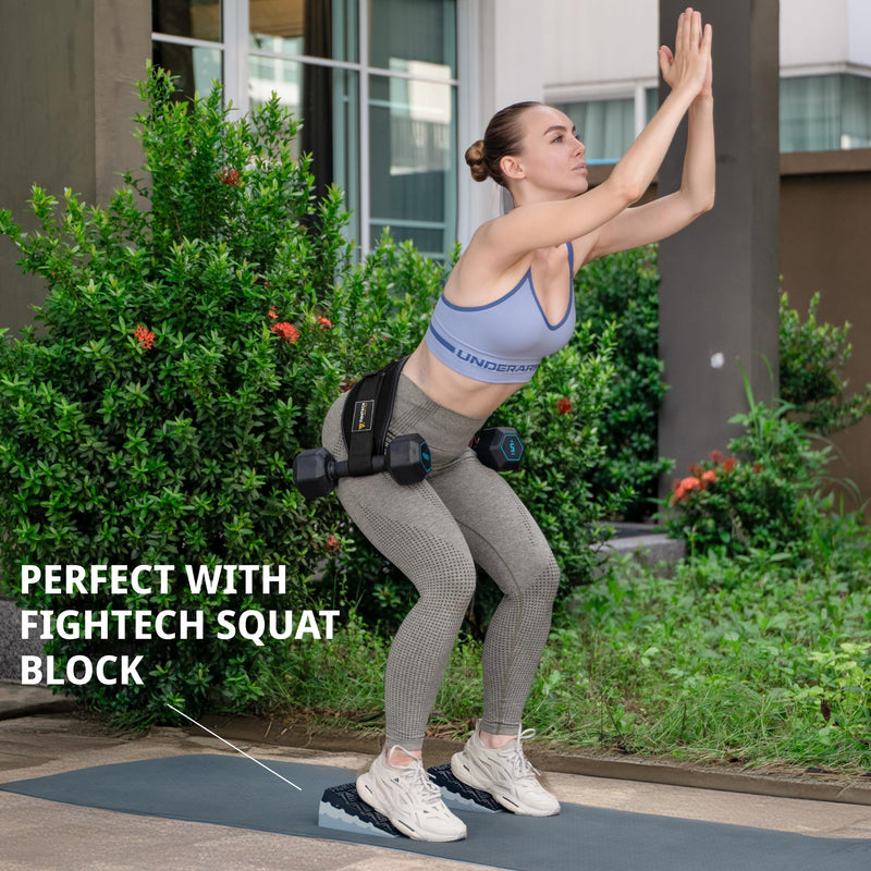 Exercise Hip Thrust Belt with Slip-Resistant Padding - Easy to Use with Dumbbells, Kettlebells, or Plates - Protects Your Hips for Gym, Home Workouts, or On the Go Black