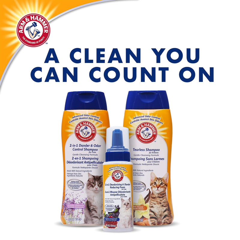 Arm & Hammer Tearless Kitten Shampoo for CatsNatural Cat Shampoo for Odor Control with Baking Soda, 20 Fl Oz Gentle Cleansing Kitten Shampoo in Sweet Almond Scent (Pack of 1) 20 Fl Oz (Pack of 1) - BeesActive Australia