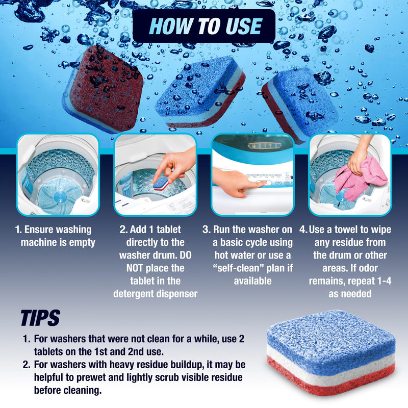 Washing Machine Cleaning Tablets - HE Top Load - 28 Tablets - 1 Plus Year Supply - Eco Friendly Washing Machine Cleaner - Deep Cleaning & Descaling - Protect & Deodorize - Made for Top Loader Washers - BeesActive Australia
