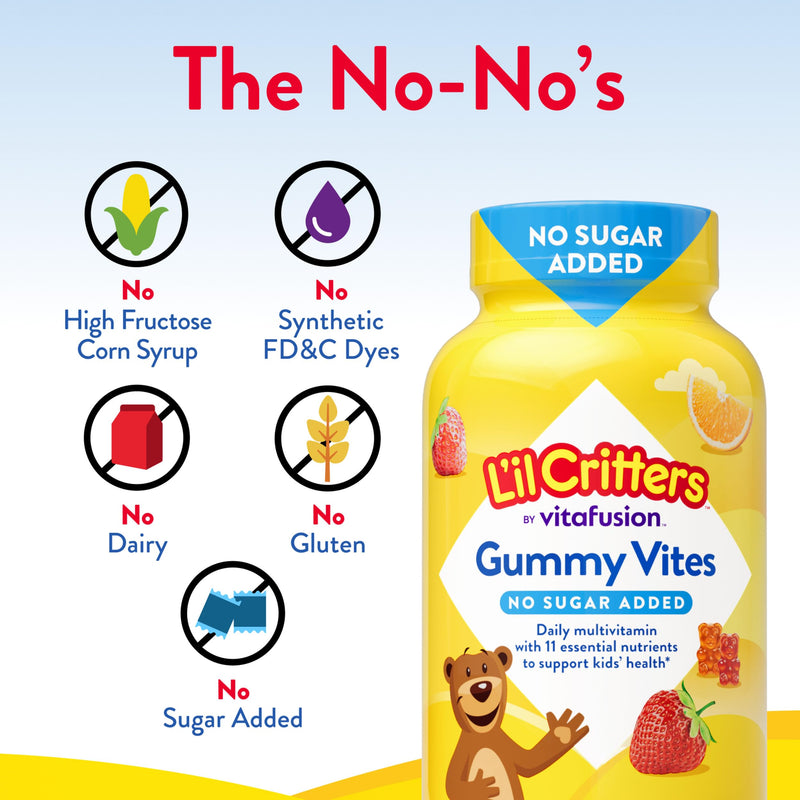 L'il Critters Kids Multivitamin Gummies | 100 Count | Gummy with Vitamins A, C, D, E | Assorted Fruit Flavors | No Sugar Added | Gluten-Free Children's Supplement 100 Count (Pack of 1)
