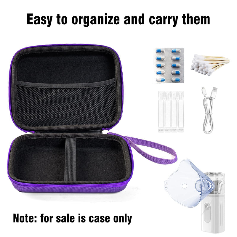 Gealaek Protective Carrying Case for Portable Nebulizer, Travel Medical Bag with Hard Shell for Inhaler Spacer, Masks, Asthma Accessories Emergency Medicine Storage Bag for Kids and Adults (Purple) Purple - BeesActive Australia