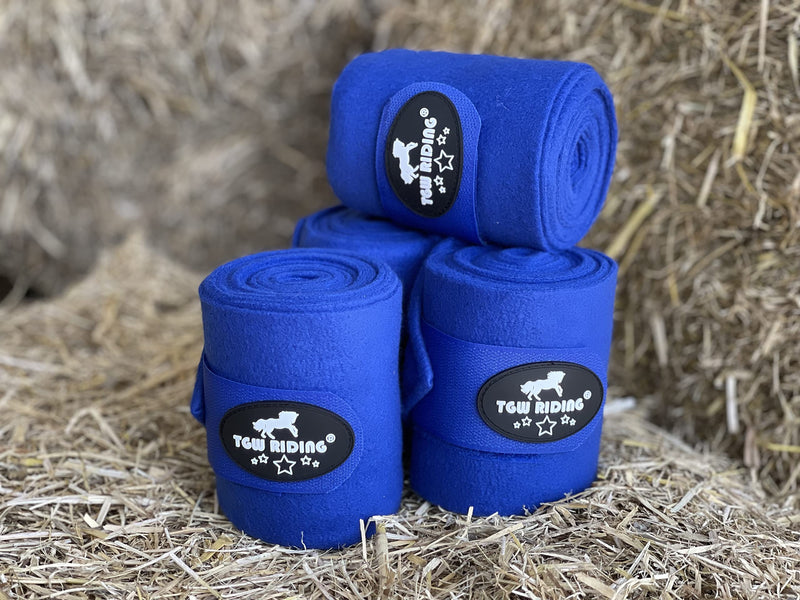 TGW RIDING Horse Polo Leg Wraps, Horse Leg Wraps, Horse Fleece Bandages,4-Pack Royal Blue - BeesActive Australia