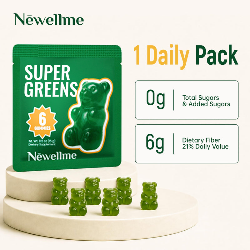 Super Greens Gummies, Digestive Health Support, 28 Daily Packs | 0g sugar super greens gummies with 6g dietary fiber, daily vitamins, and an 8,670mg Core Nutrients Blend for easy routines 6 Count (Pack of 28)