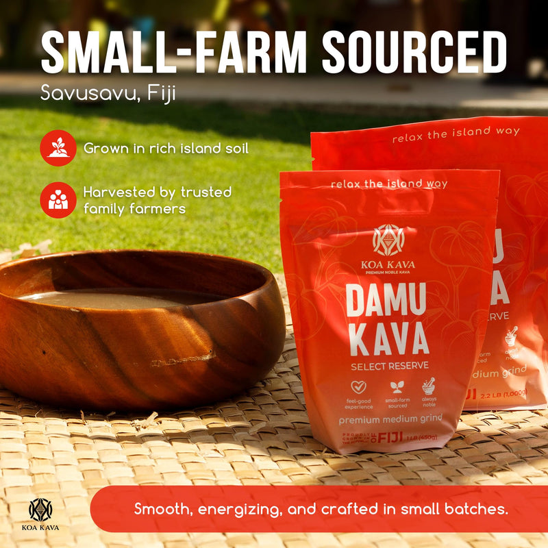 Damu Koa Kava Kava Powder ‚Äì Premium Fijian Damu Noble Root, Strong, Heady 8 oz. (226g) 8 Ounce (226g) - BeesActive Australia