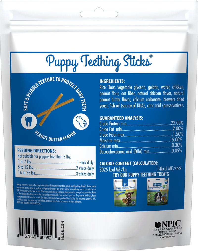 N-Bone Puppy Teething Sticks Peanut Butter Flavor, 3.74-oz Bag - PawsPlanet Australia