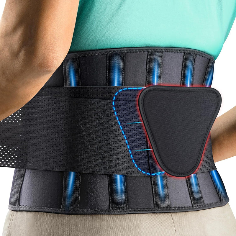 Back Brace for Lower Back Pain Relief - Adjustable Lumbar Support Belt for Sciatica, Herniated Disc, 3D Pad, Scoliosis - Breathable Mesh Lower Back Support with Removable Pad - For Men and Women (Large) Large - BeesActive Australia