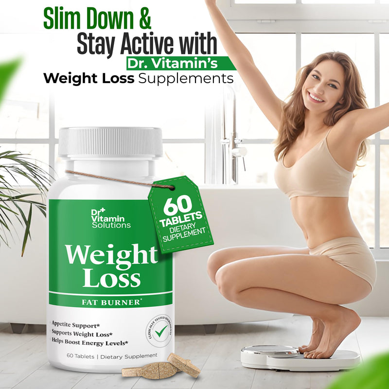 Fat Burner for Women and Men - Thermogenic Weight Loss Diet Aid | Appetite Suppressant, Metabolism Booster, Belly Fat Support, Green Tea, Garcinia Cambogia, Chromium, Non-GMO, 60 Tablets 60 Count (Pack of 1)