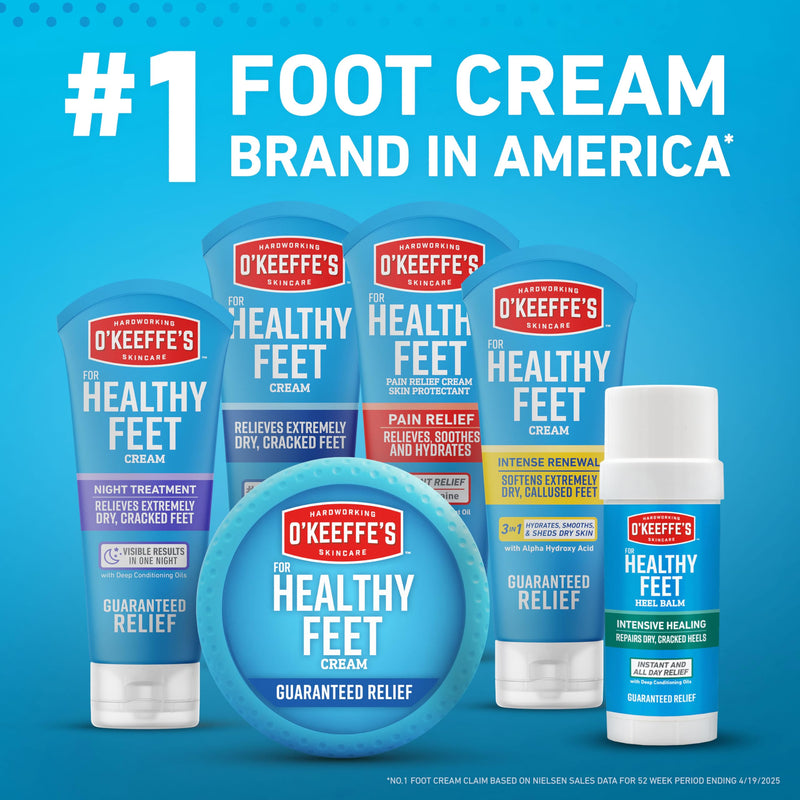 O’Keeffe’s for Healthy Feet Heel Repair Kit with Urea & Lactic Acid – (1 Pair) Reusable Foot Sleeves + 3 oz. Intense Renewal Foot Cream, Exfoliates & Softens Dry Heels - BeesActive Australia