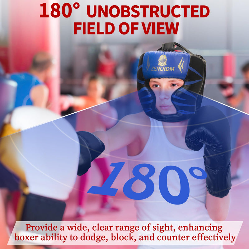 2 Pack Boxing Headgear for Adult Men Kids, Thickened Training Sparring Head Guard for MMA Kickboxing Muay Thai Equipment
