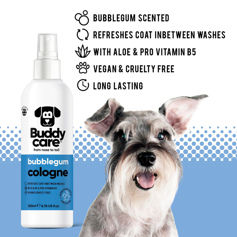 Buddycare Dog Cologne - Bubblegum - sweet and playful scented dog cologne - refreshes between dog washes (200 ml, 1 piece) - BeesActive Australia