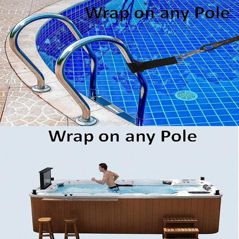 Upgrade Style - Strong Pool Swim Training Leash and Belt - Wide Comfortable Waist, Double Bungee Rope, Metal Buckle - BeesActive Australia