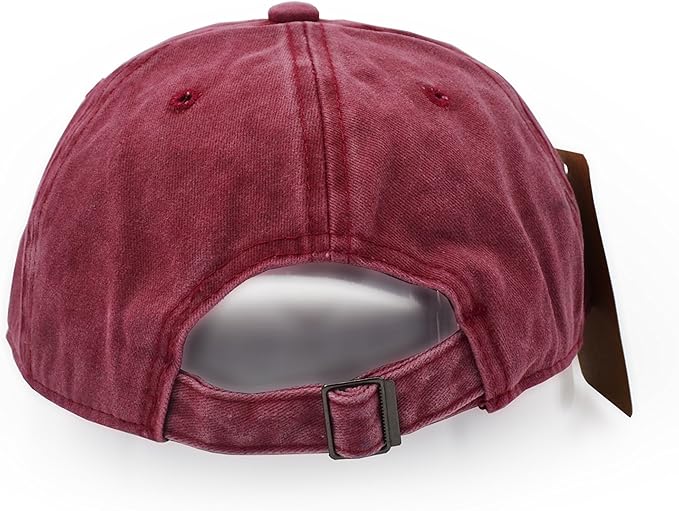 VODIORE Vintage Washed Cap Distressed Baseball Cap Unisex Adjustable Dad Hat Burgundy - Washed Medium - BeesActive Australia