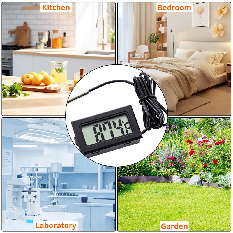 20 Pieces of Digital LCD Thermometers, Temperature Digital LCD Refrigerator Thermometers, Water Temperature, with Probes, in Fahrenheit. - BeesActive Australia