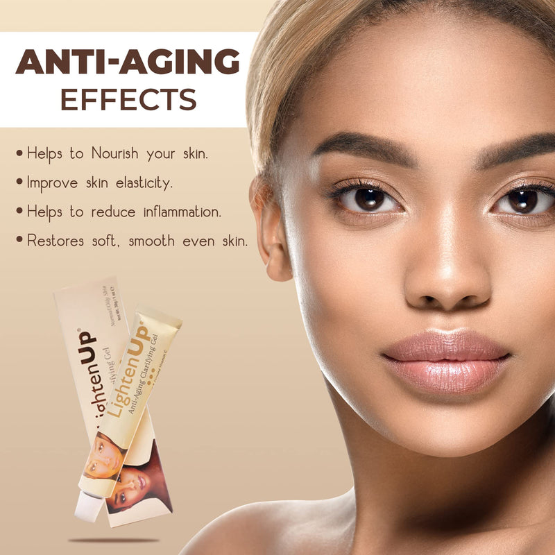 Lighten-Up Anti-Aging Skin Brightening Gel - 1 Fl oz / 30ml, Anti-Aging Cream, with Alpha Arbutin, Argan Oil, Vitamin C Anti-Aging Gel