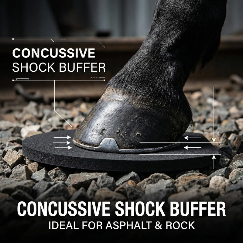 Horse Hoof Balance Pads Trim to Fit Boot Inserts Shock Absorbing Cushion for Asphalt & Rocky Terrain Supportive Pads for Sensitive Hooves & Barefoot Transition 6mm/12mm Thick Black 1 Pair 12mm